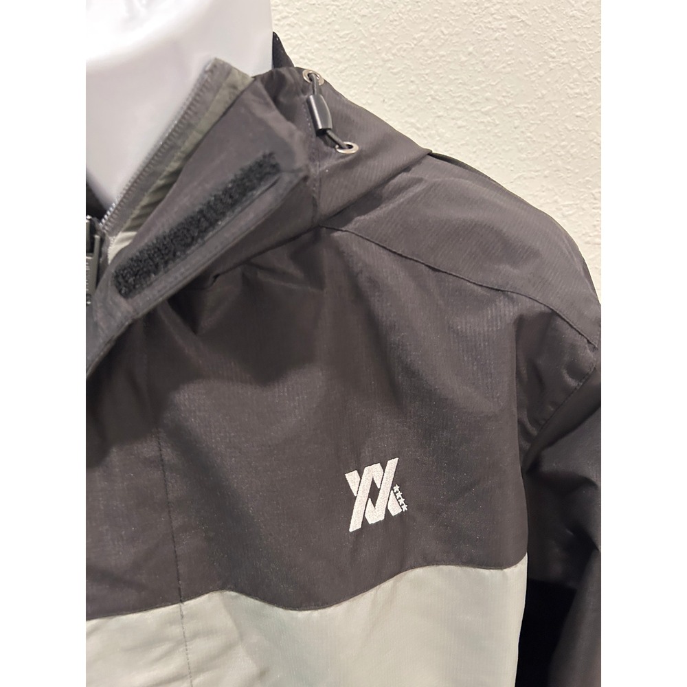 Dixxon Flannel Co Mens Hooded Windbreaker Jacket Black Grey Colorblock XL Tall - Picture 5 of 13